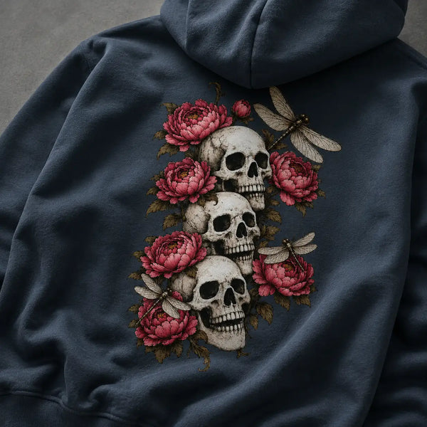 Peonies & Dragonflies Organic Hoodie
