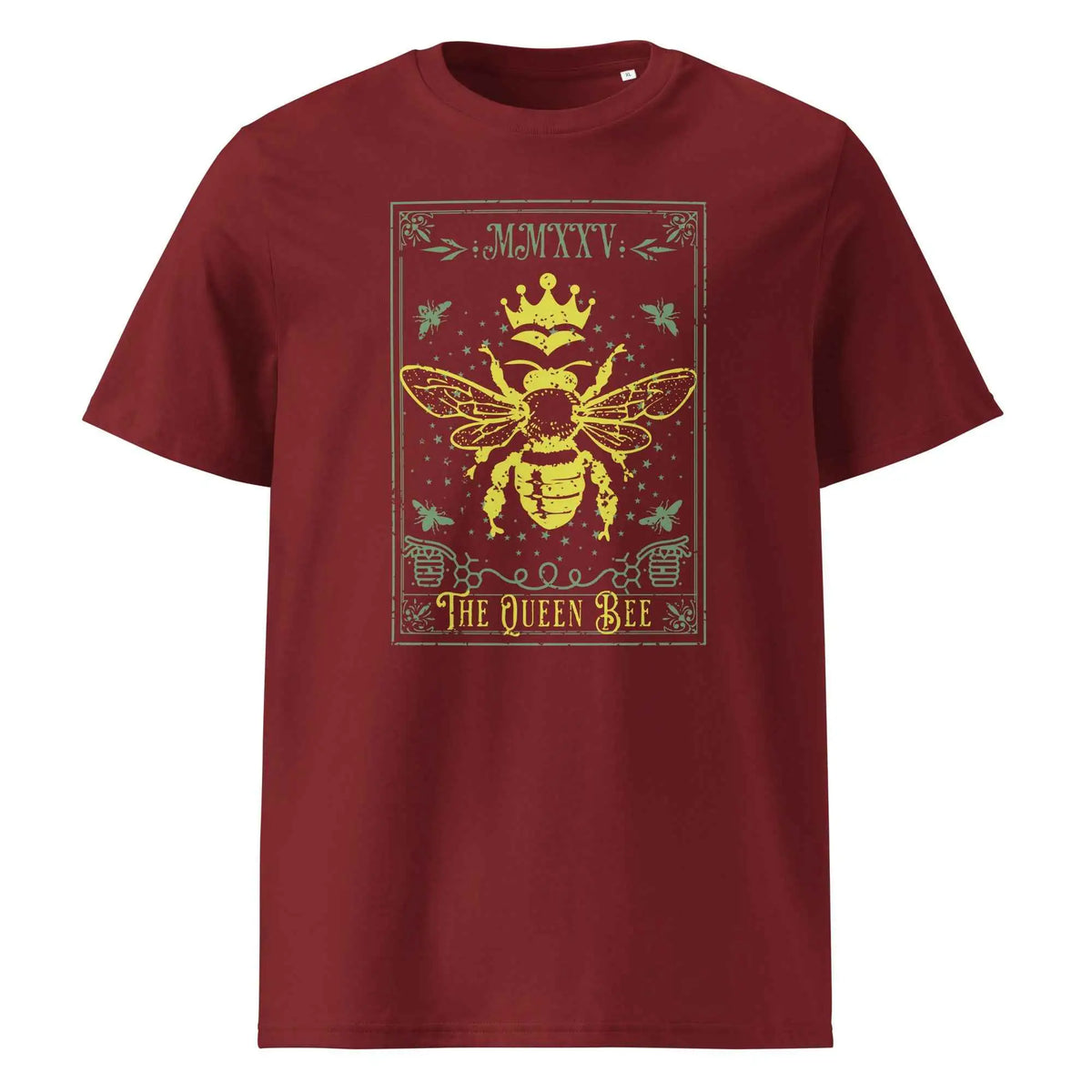 Queen Bee Organic Graphic Tee Burgundy