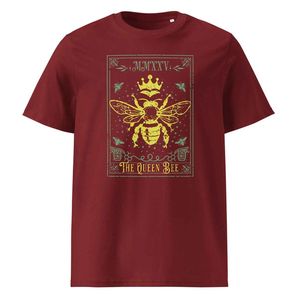 Queen Bee Organic Graphic Tee Burgundy