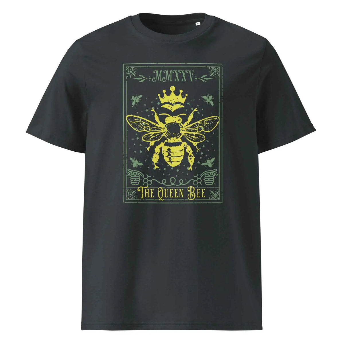 Queen Bee Organic Graphic Tee India Ink Grey