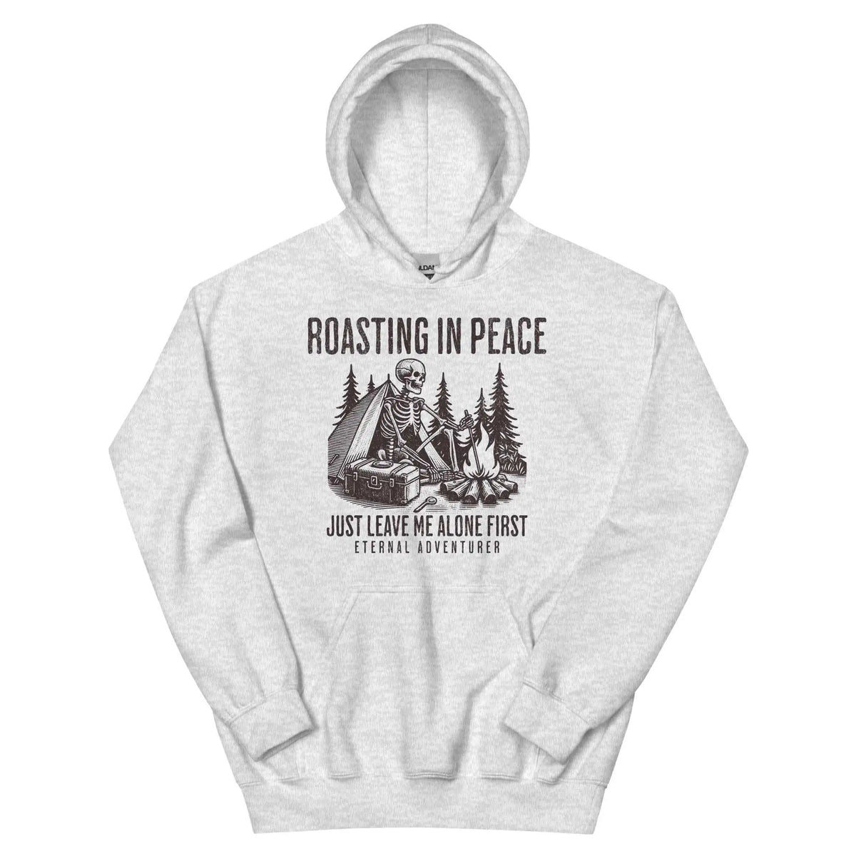 Roasting in Peace Skeleton Hoodie Ash