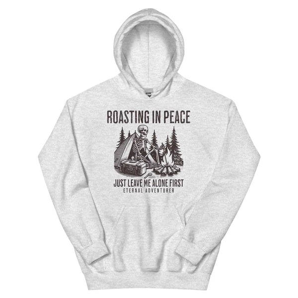 Roasting in Peace Skeleton Hoodie Ash