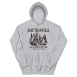 Roasting in Peace Skeleton Hoodie Sport Grey