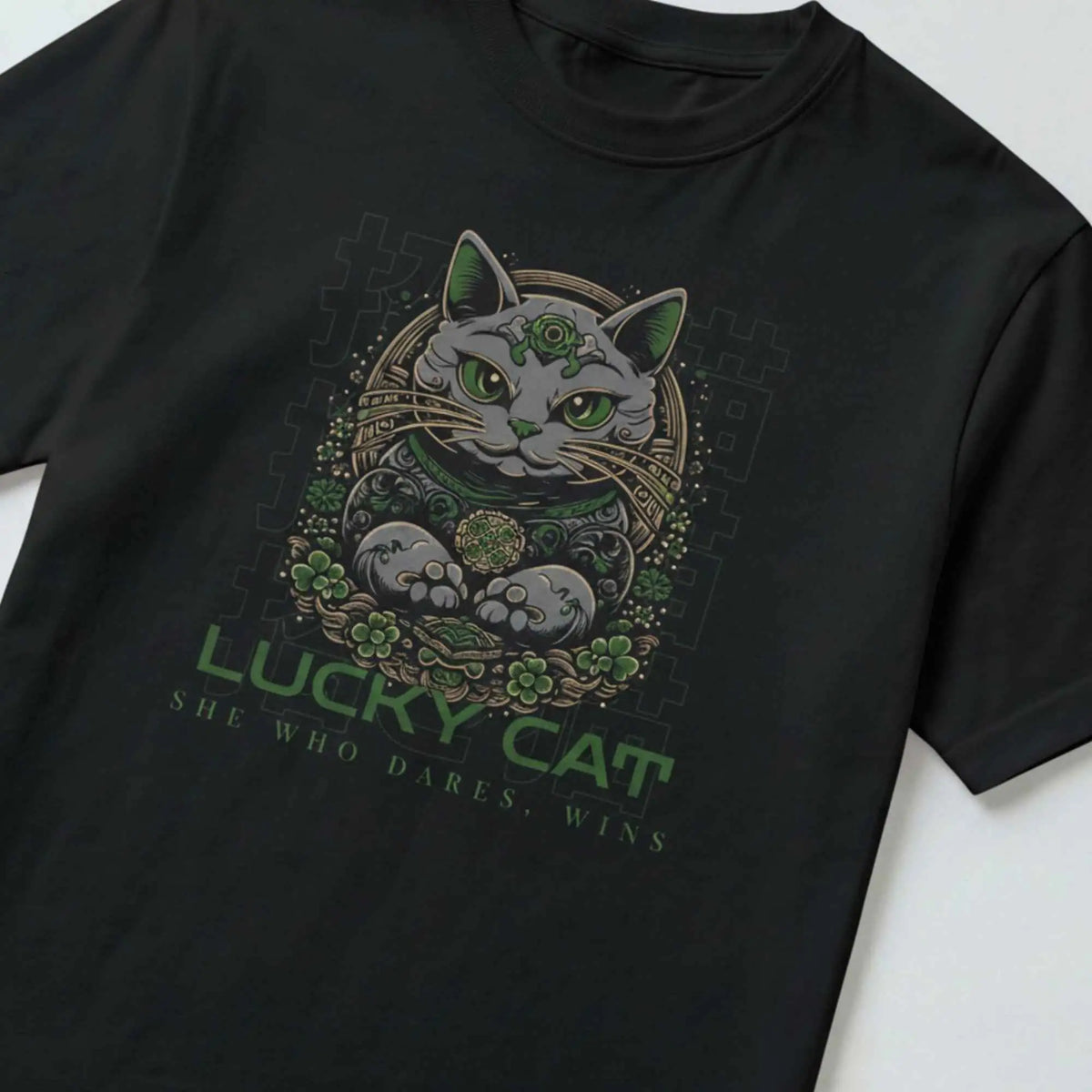 She Who Dares Wins Lucky Cat Graphic Tee