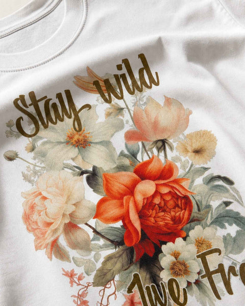Stay Wild Live Free Floral Tee
