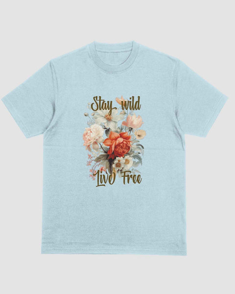 Stay Wild Live Free Floral Tee