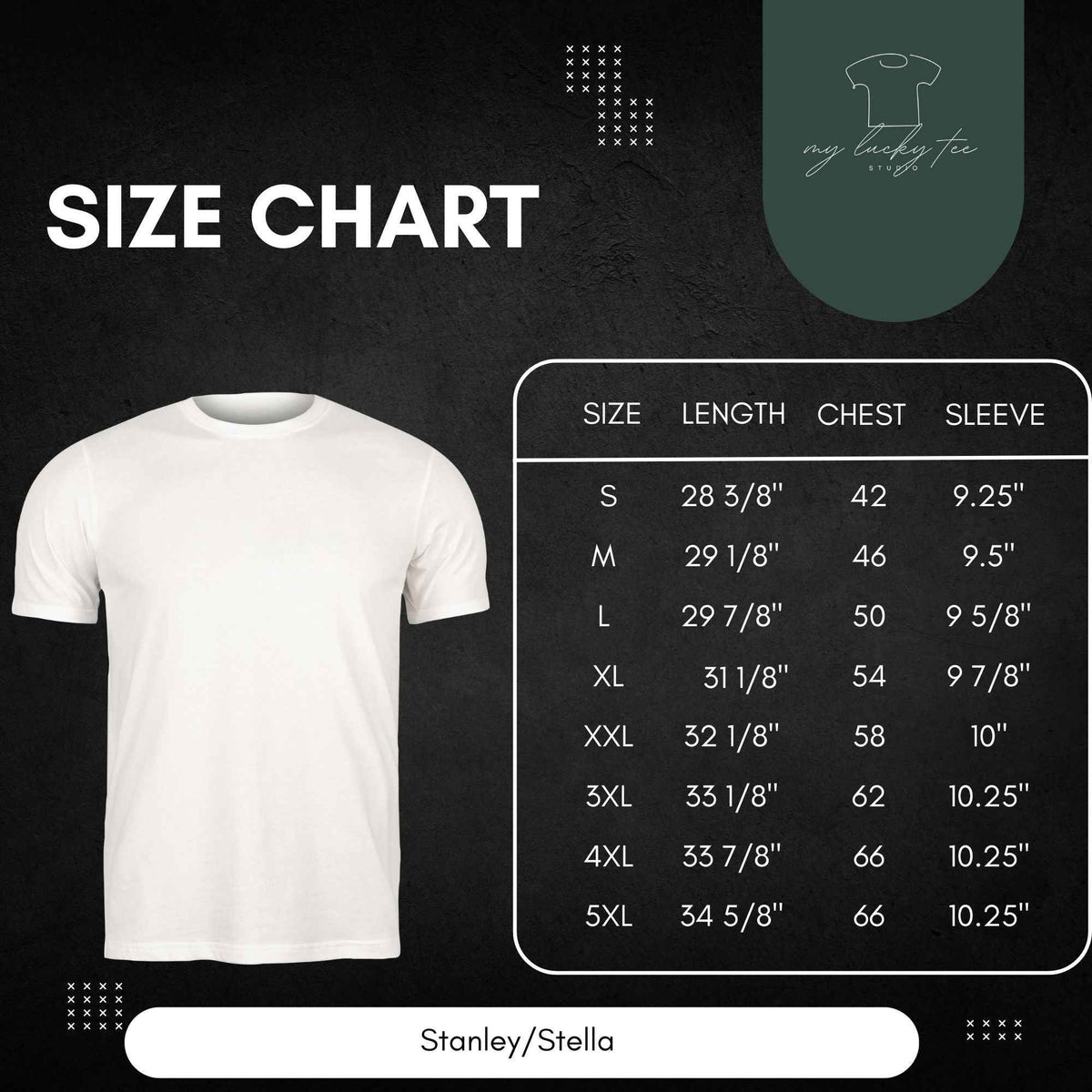 Stanley Stella satu001 size chart