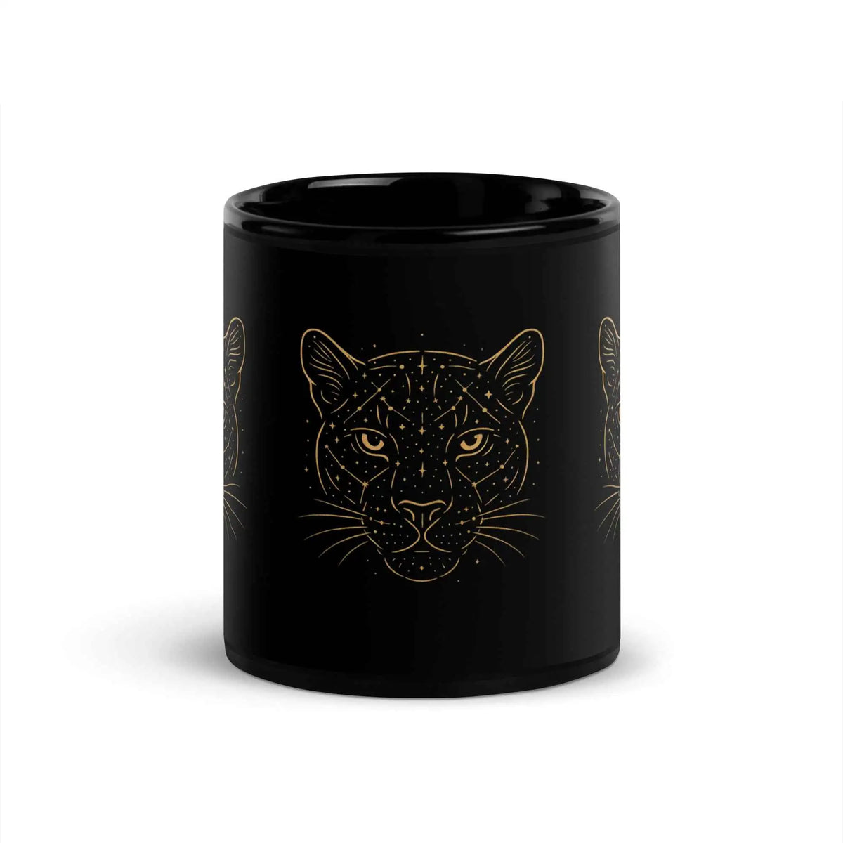 Starlit Big Cat Black Mug