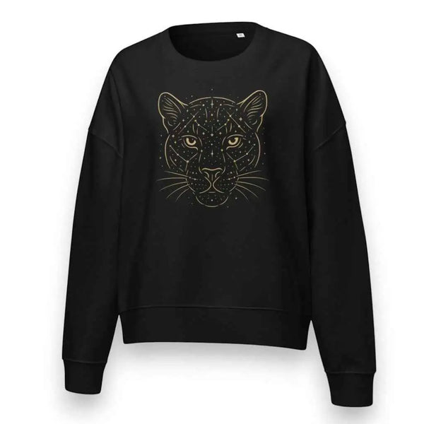 Starlit Big Cat Organic Sweatshirt Black