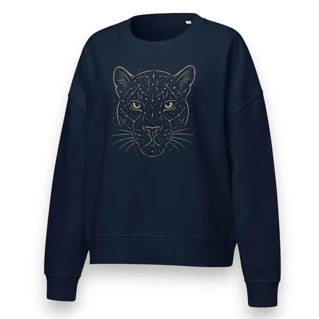 Starlit Big Cat Organic Sweatshirt French Navy