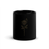 Starlit Rose Black Mug