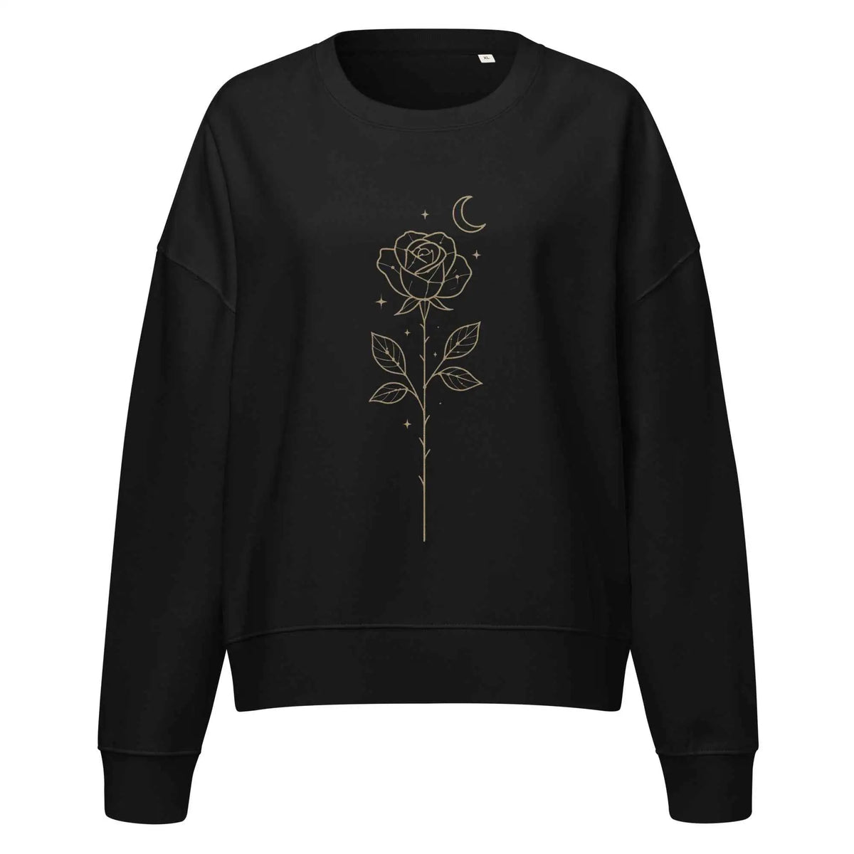 Starlit Rose Organic Sweatshirt Black