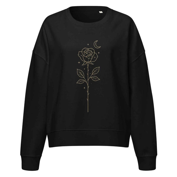 Starlit Rose Organic Sweatshirt Black