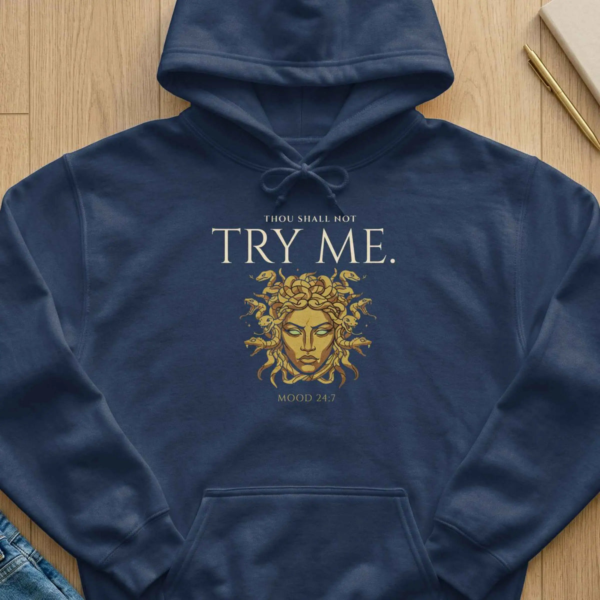 Thou Shall Not Try Me Medusa Hoodie S