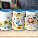 Wildflower Dragonfly Ceramic Mug |  My Lucky Tee