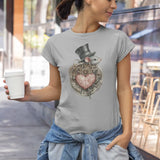 Athletic Gray Ticking Heart Tee