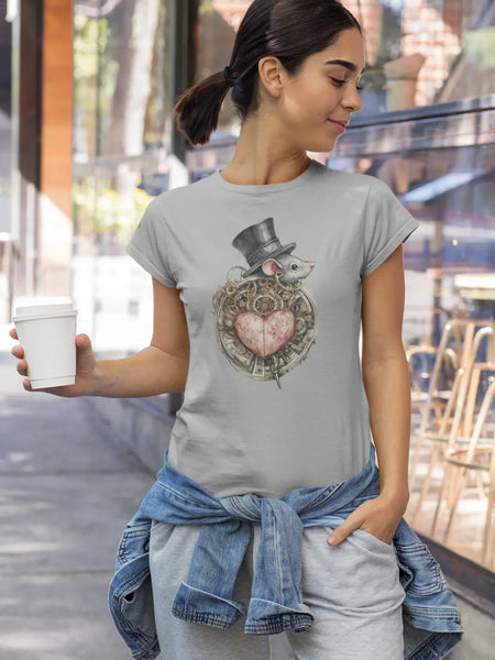 Athletic Gray Ticking Heart Tee