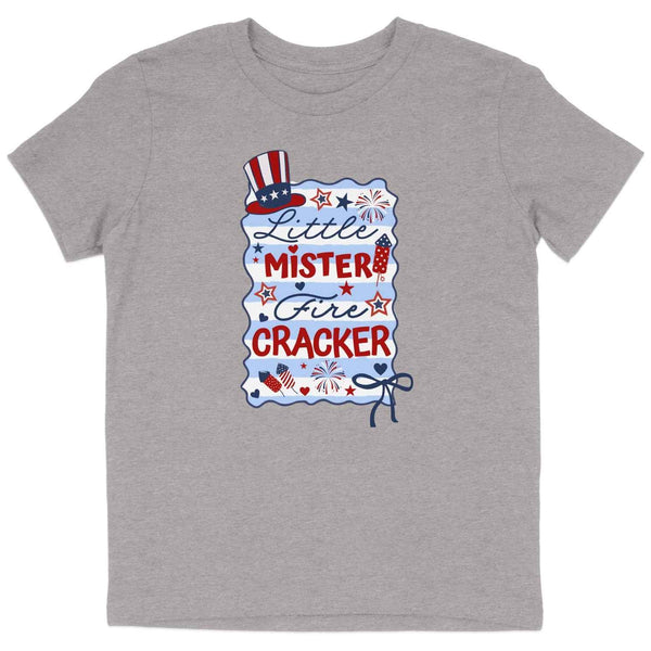 Little Mister Firecracker Patriotic T-Shirt