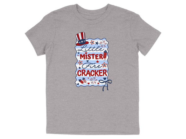 Little Mister Firecracker Patriotic T-Shirt