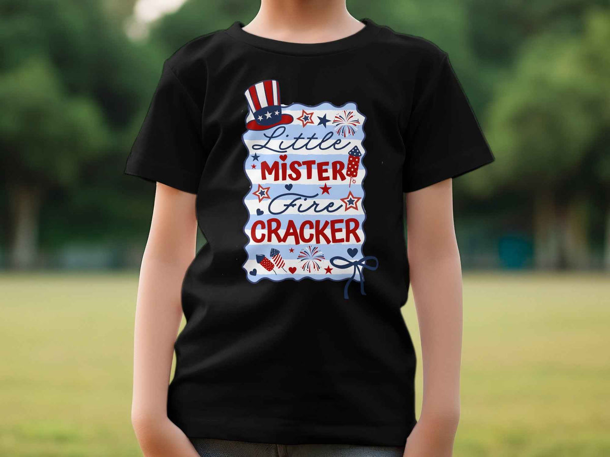 Little Mister Firecracker Patriotic T-Shirt