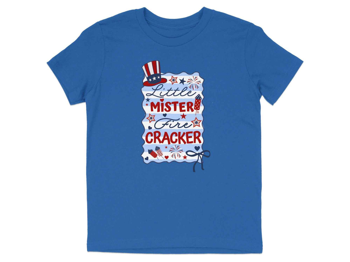 Little Mister Firecracker Patriotic T-Shirt