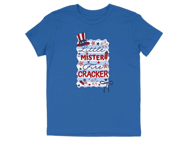 Little Mister Firecracker Patriotic T-Shirt