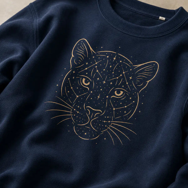 Starlit Big Cat Organic Sweatshirt - My Lucky Tee 