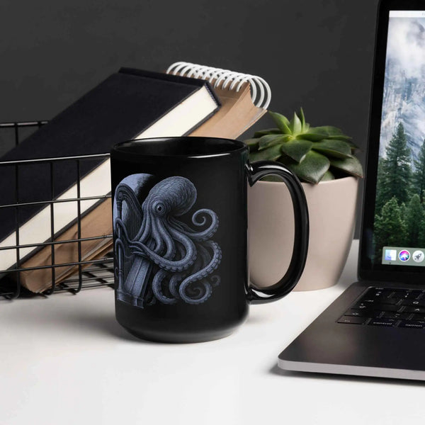 Musical Octopus Black Mug 
