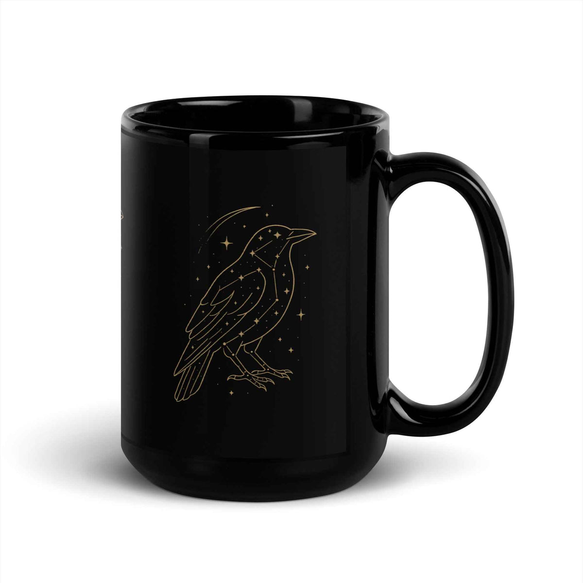 Starlit Crow Black Mug