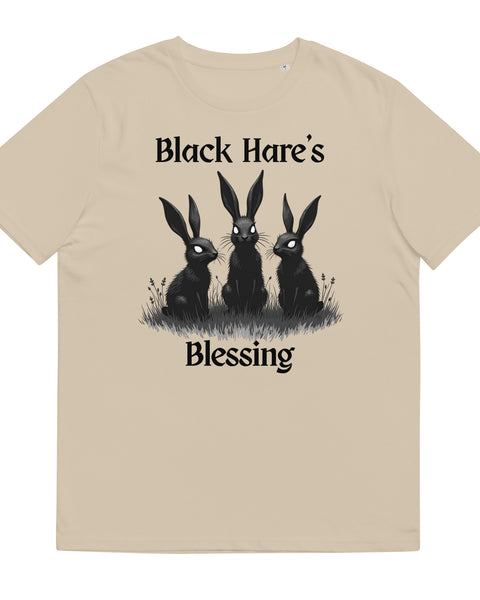 Sand Organic Cotton Tee, Mystical Aesthetic, Black Hare's Blessing from Store & Peace
