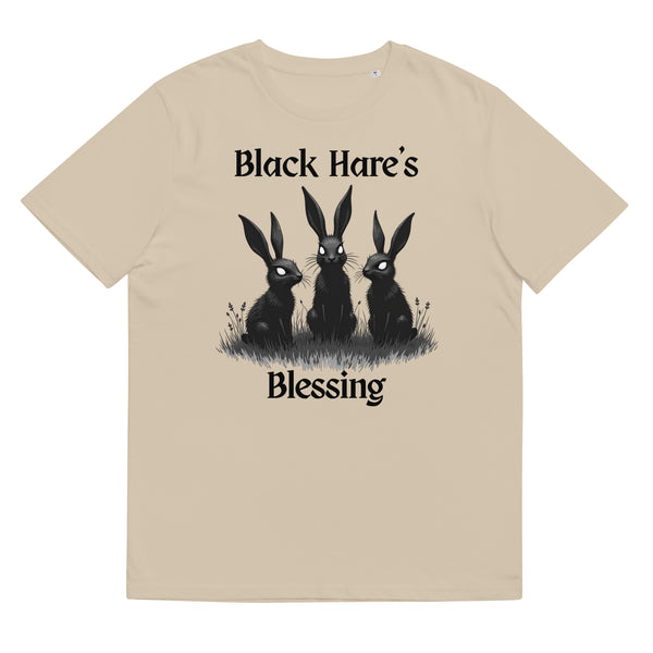 Sand Organic Cotton Tee, Mystical Aesthetic, Black Hare's Blessing from Store & Peace