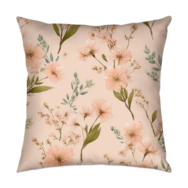 Blush Floral Grandmacore Throw Pillow