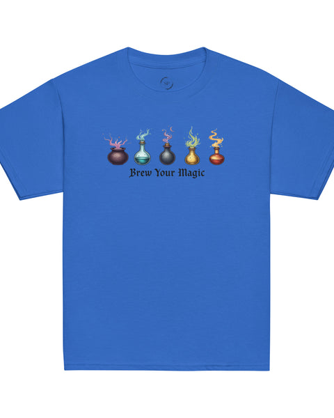 Brew Your Magic Youth Classic Tee in Royal blue