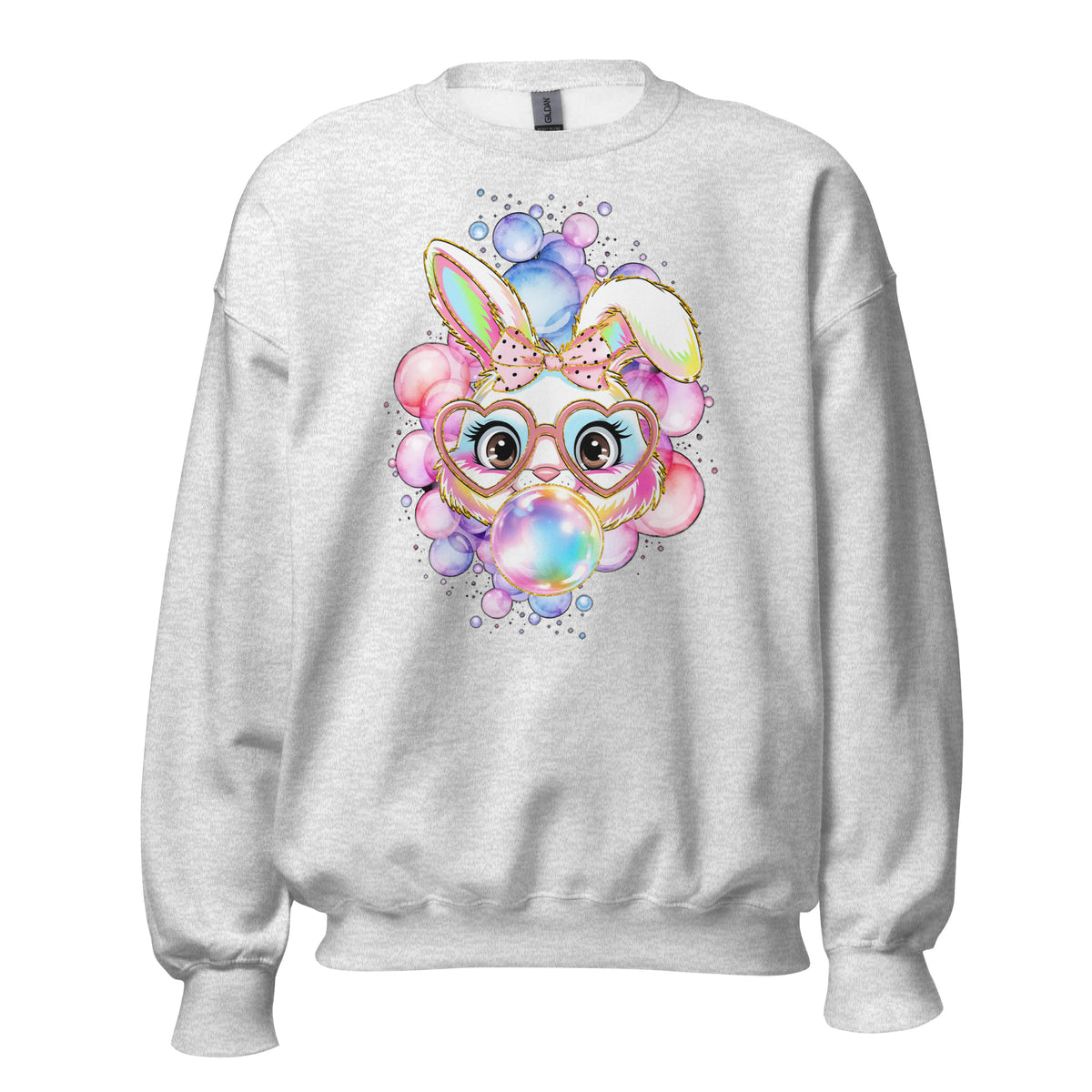 Bubble Bunny Adult Sweatshirt in Gray