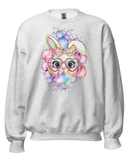 Bubble Bunny Adult Sweatshirt in Gray