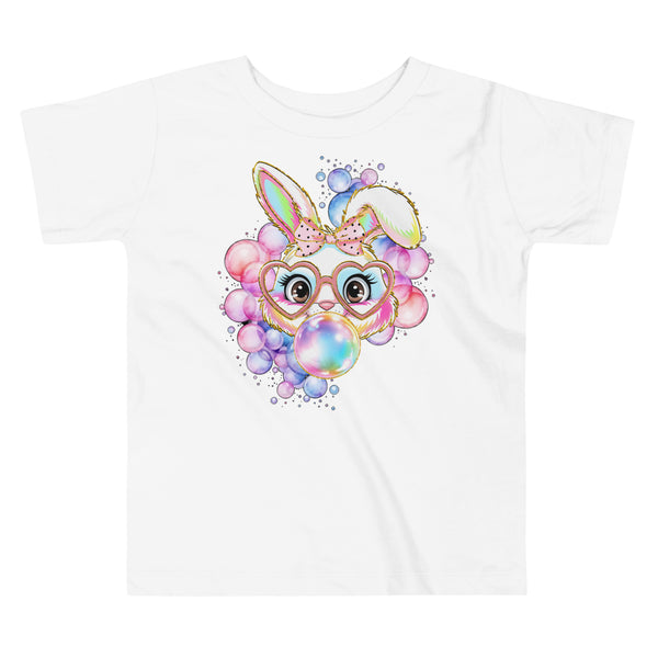 Bubble Bunny Toddler Tee in White