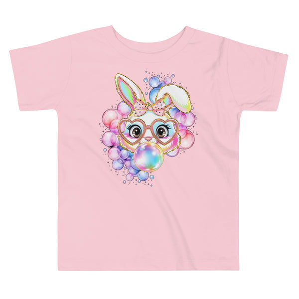 Bubble Bunny Toddler Tee in Pink