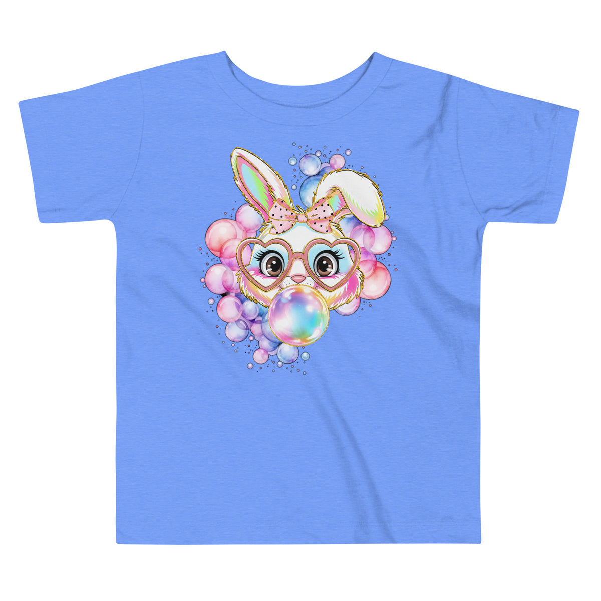 Bubble Bunny Toddler Tee in Heather Blue