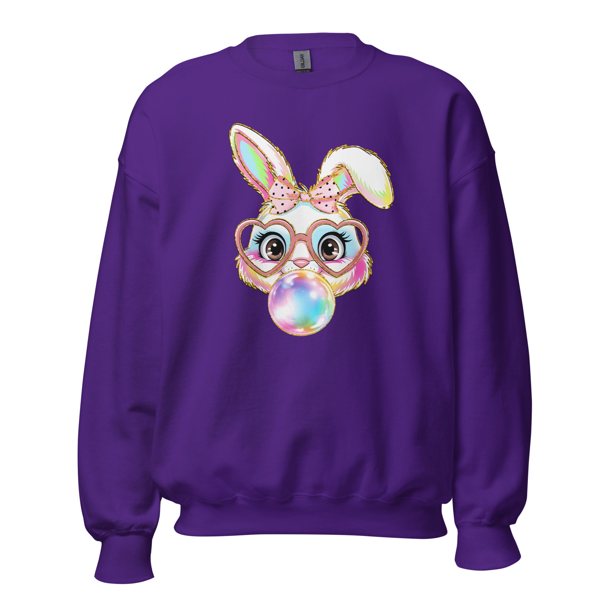 Bubble Bunny Adult Sweatshirt in Purple