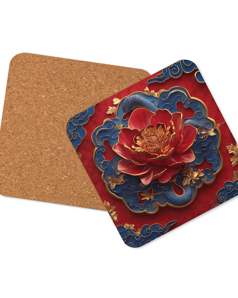 Chinese Peony Coaster front and back view