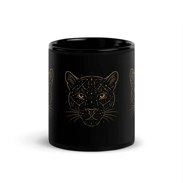 Starlit Big Cat Black Mug 