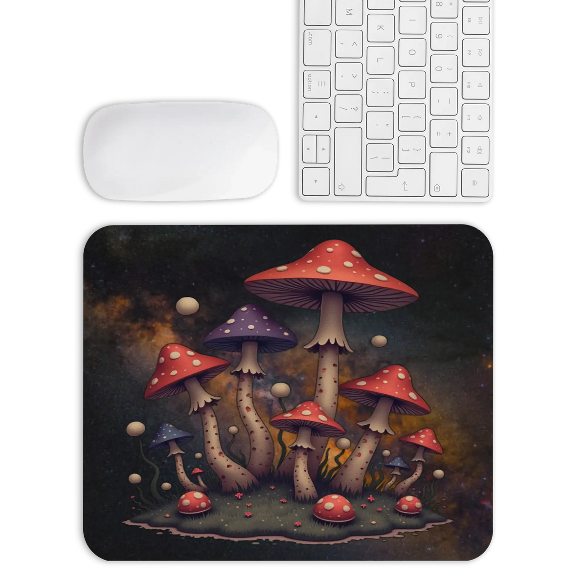 Dreamscape mushroom mousepad with colorful fantasy artwork 
