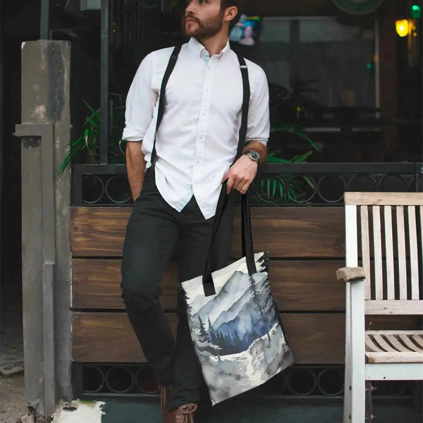 Watercolor Mountain Tote Bag 