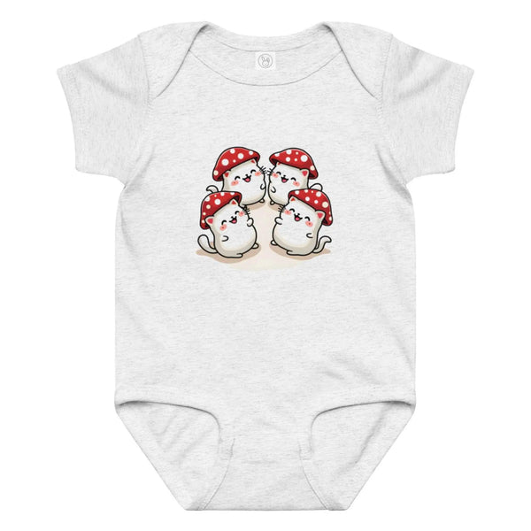 Happy Kawaii Mushroom Baby Bodysuit 6M