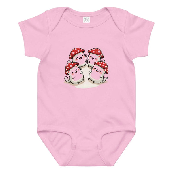 Happy Kawaii Mushroom Baby Bodysuit 6M