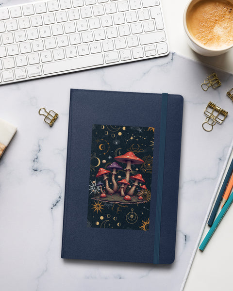 Dreamscape Mushroom Journal in Navy display