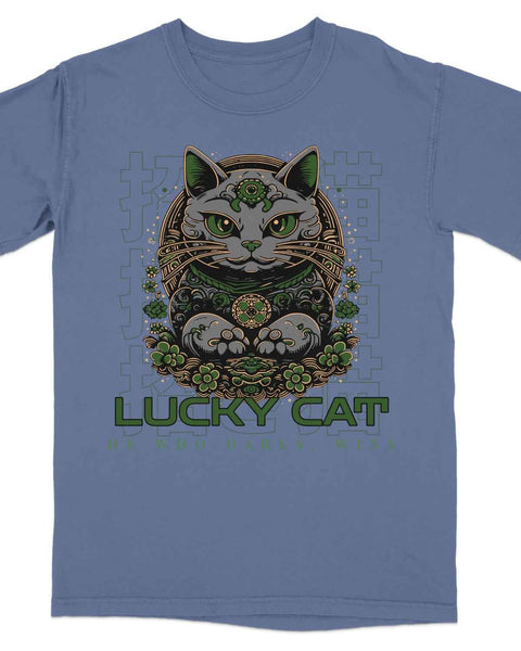 He Who Dares Wins Lucky Cat Tee