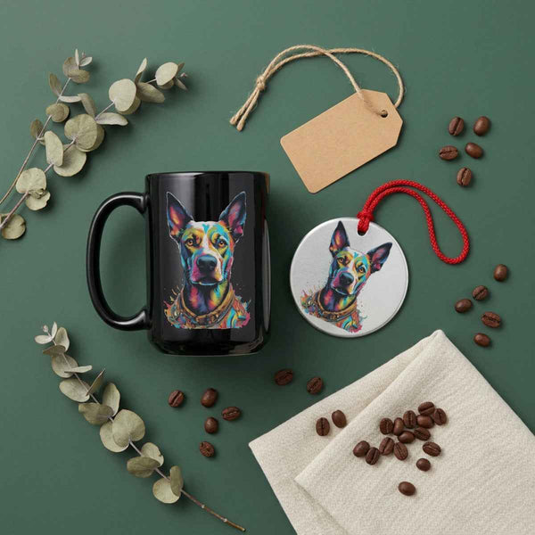 Biscuit Dog Portrait — Mug / Ornament