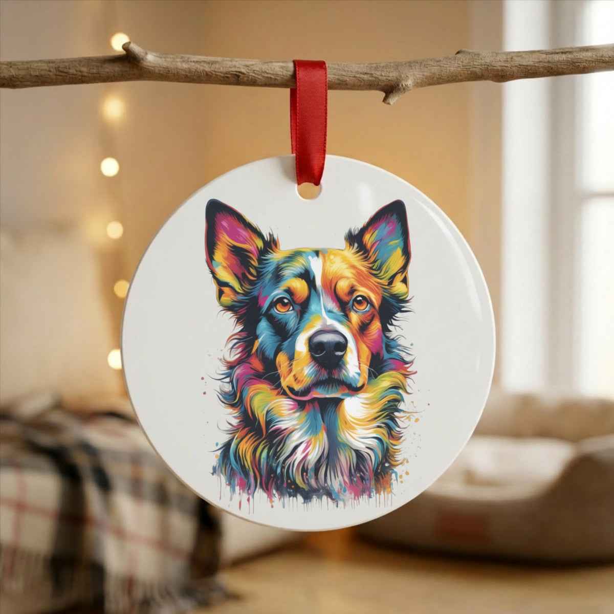Indigo Dog Portrait — Mug / Ornament