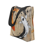 Koi tote bag on white